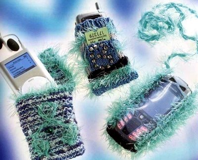 Вязаные сумочки для сотовых телефонов