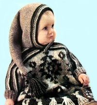 Вязаное пончо для девочки